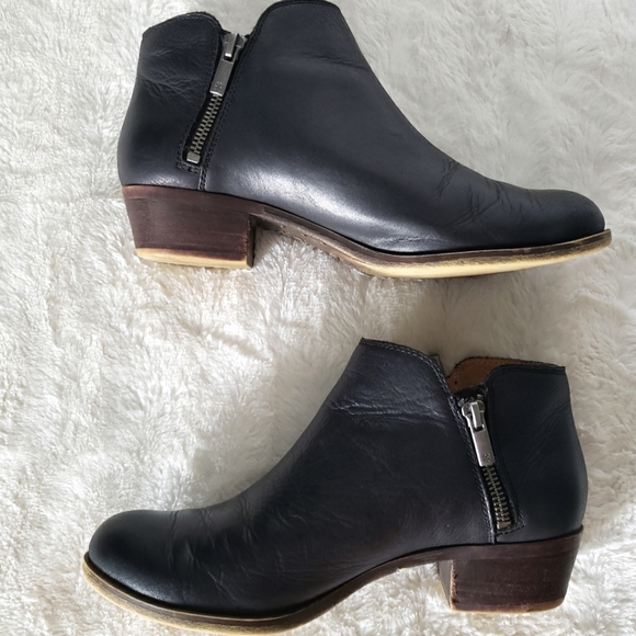 Lucky Brand Black Leather Burklee Ankle Boot / Bootie, Size 8 - Picture 6 of 12